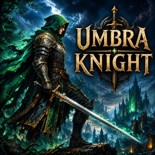 Umbra, the hooded knight, standing over a cursed kingdom