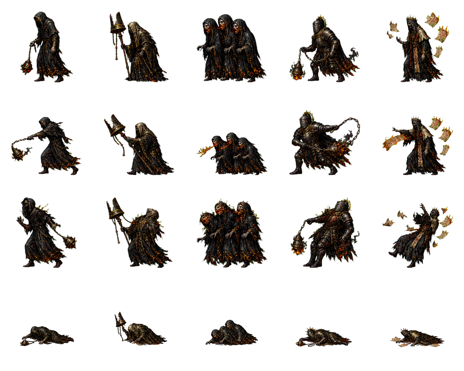 Ashen Abbey monsters